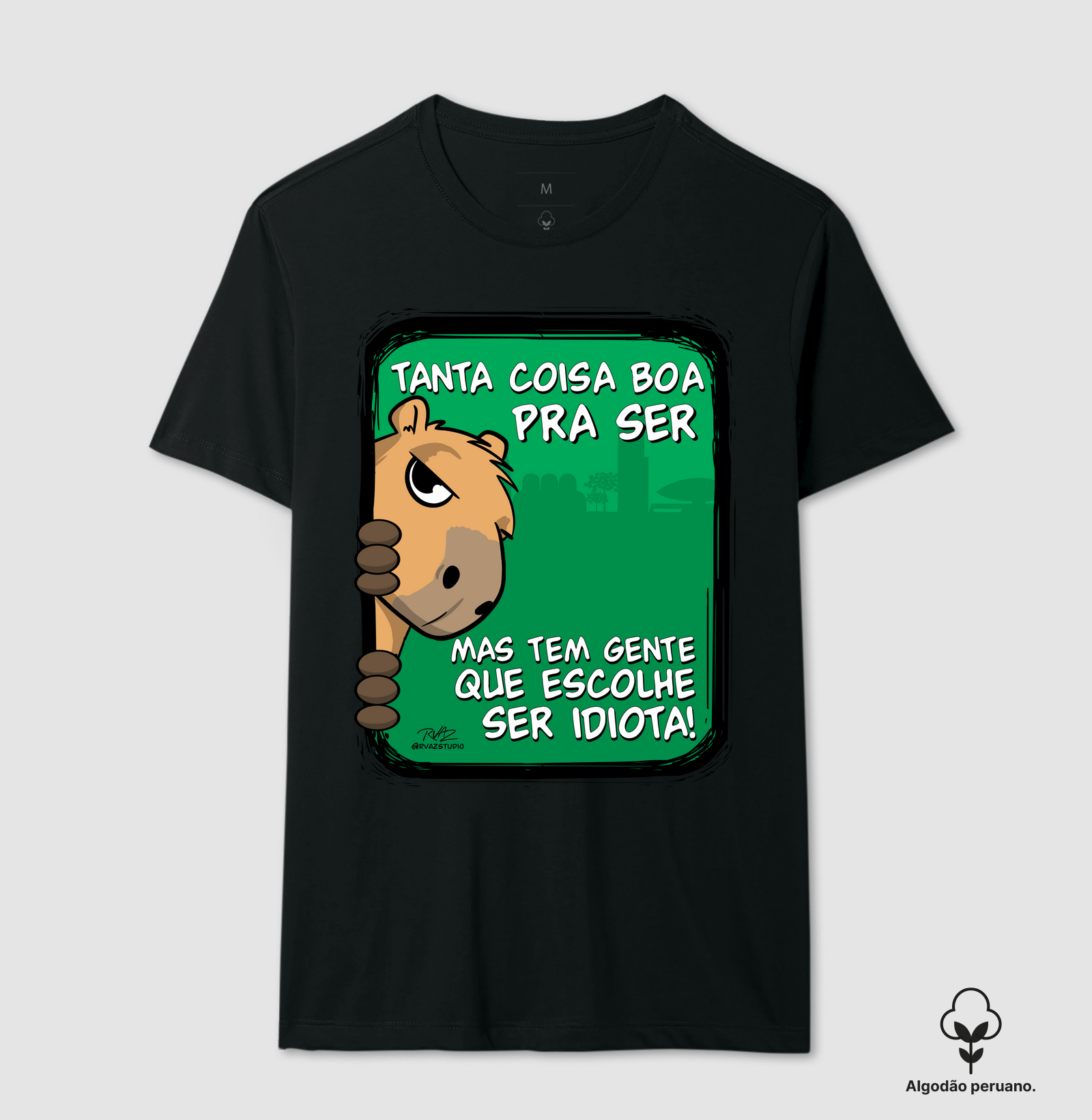 Camiseta Capivara Tanta coisa - Camiseta Algodão Peruano