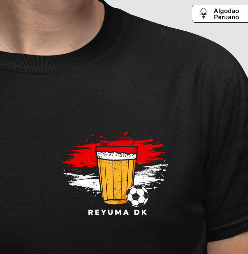 "Breja, Futebol e Torcedor" - Futebol - Camiseta Algodão Peruano Masculina, Feminina e Babylook