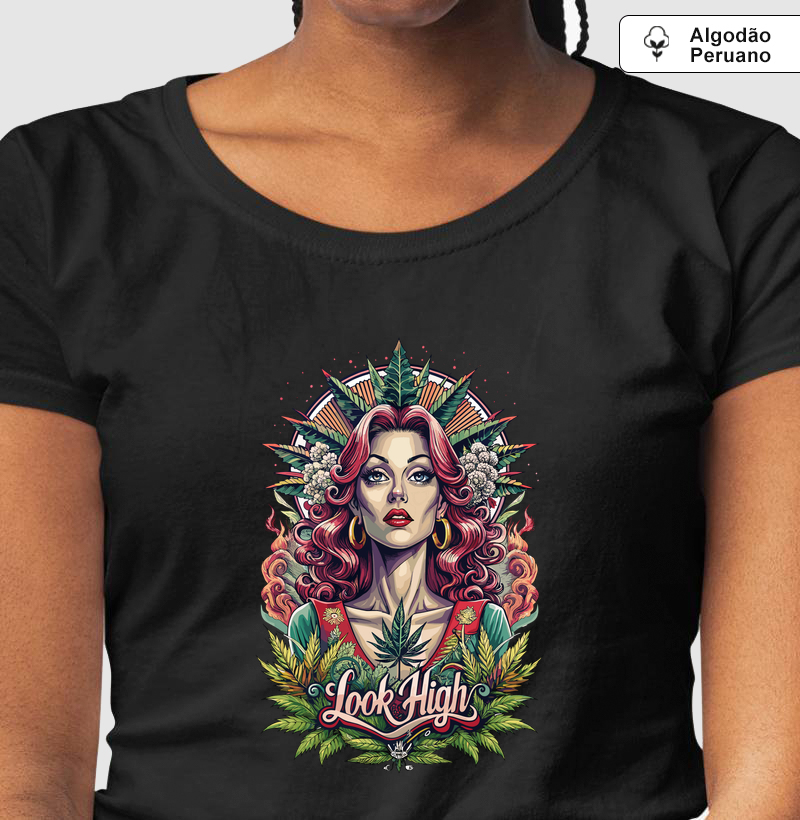 Camiseta Algodão Peruano Look High