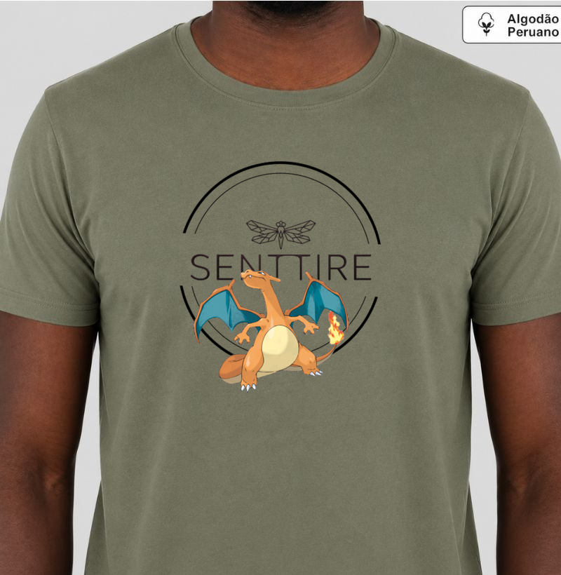Camiseta Algodão Peruano Charizard Senttire Edition - Camiseta Algodão Peruano