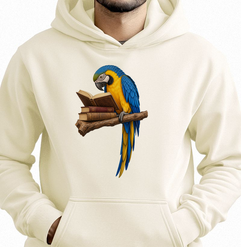 Arara-Canindé Leitora - Estampa Frontal