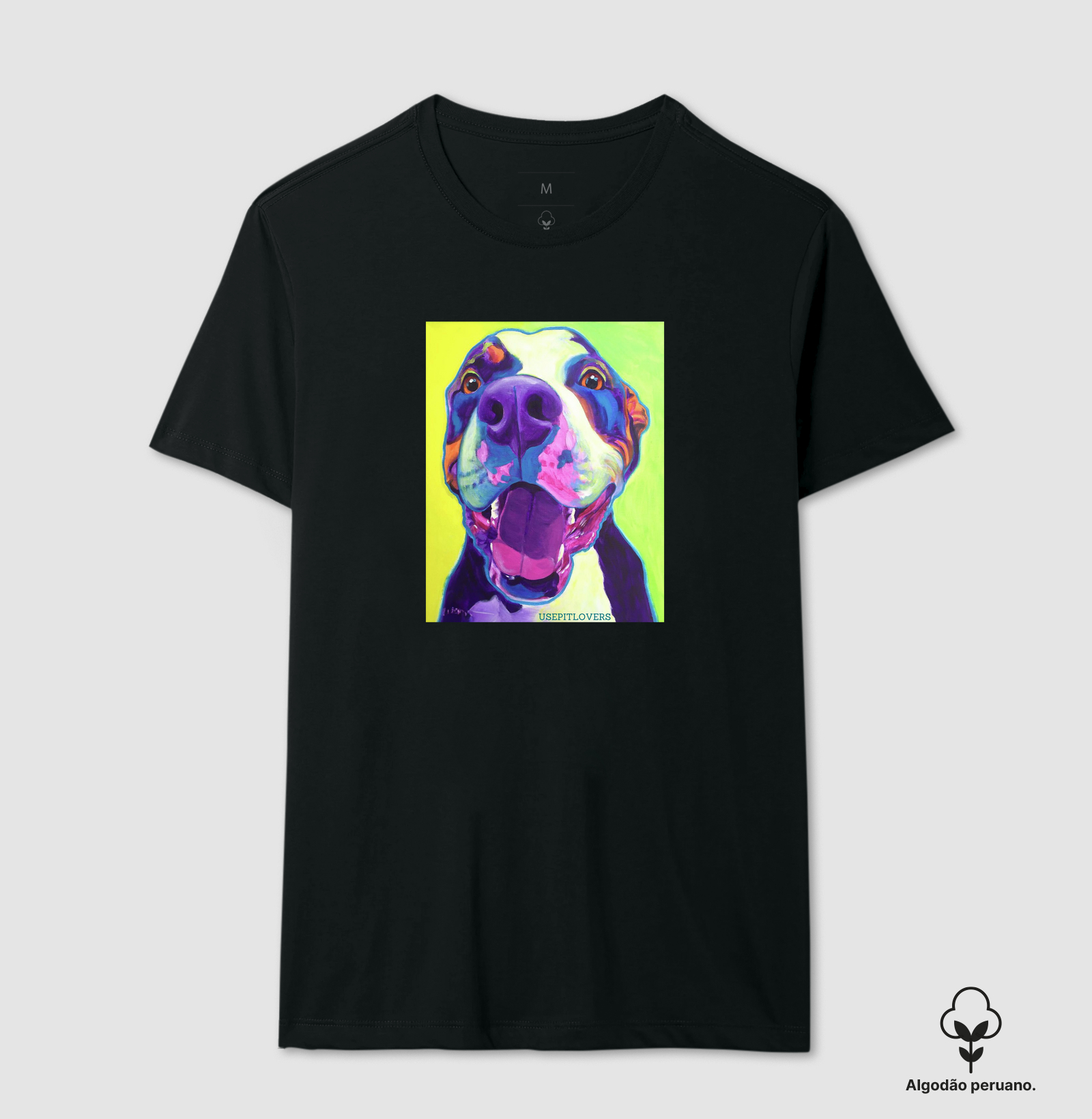 Arte Pit bull fundo verde e amarelo