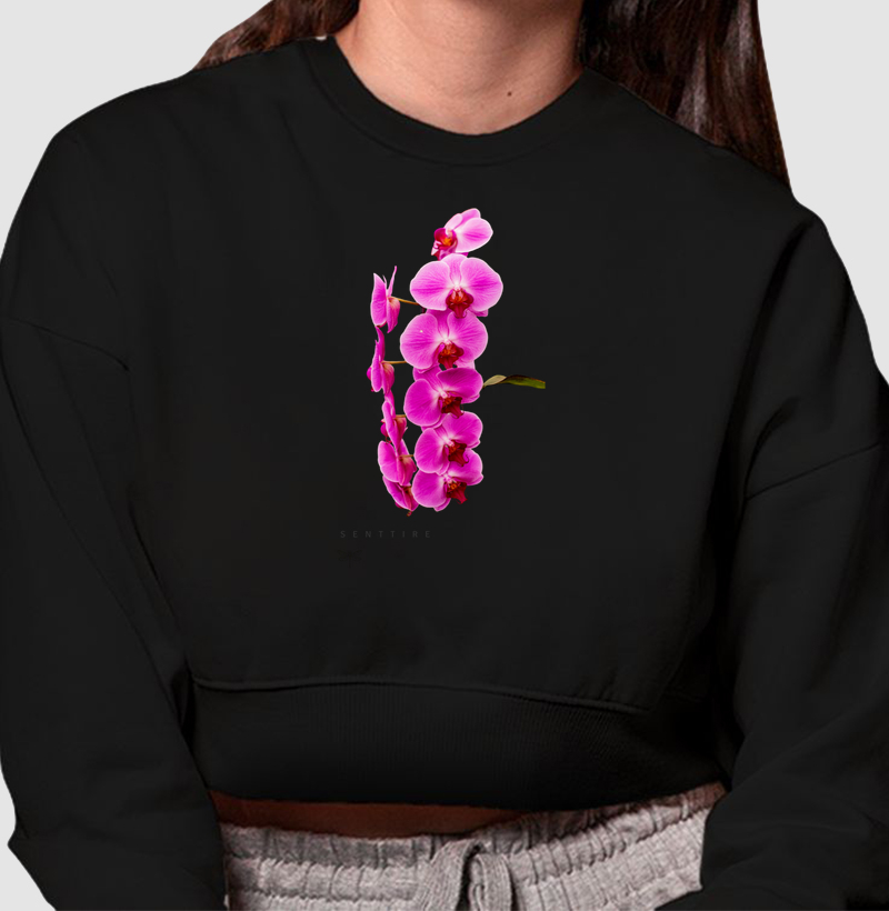 Cropped Moletom Orquídea