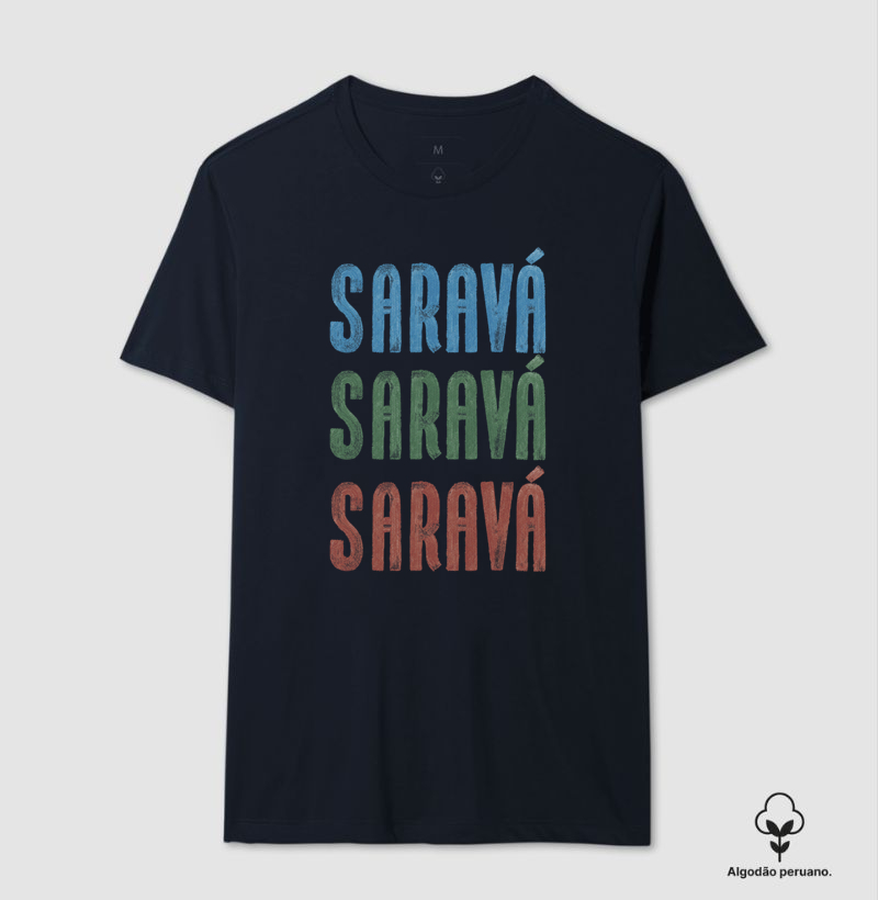Camiseta Branca Unissex Saravá Brasilidades 100% Algodão