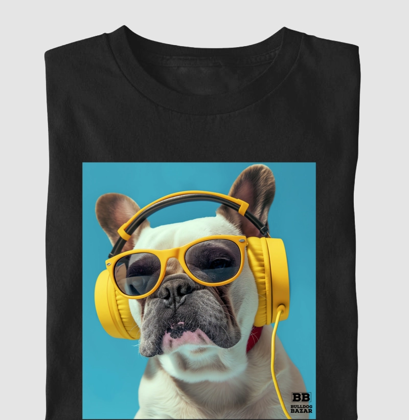 Camiseta Bulldog Frances "Headphones 3"