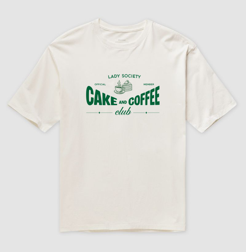 CAKE AND COFFEE CLUB - Camiseta Oversized