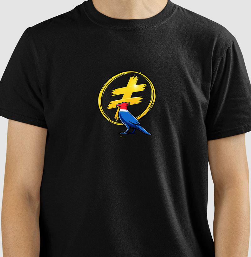 Camiseta com estampa “≠” e pássaro colorido — símbolo de diversidade e liberdade. Um manifesto de orgulho e inclusão para quem acredita na força das diferenças. - Camiseta