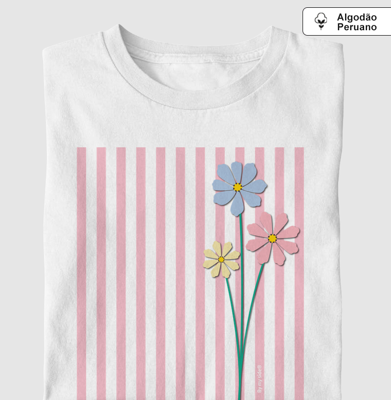 FLOR ROSA 02 - Algodão Peruano
