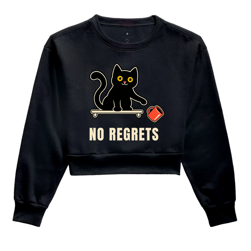 Gato Preto - No Regrets  - Cropped Moletom