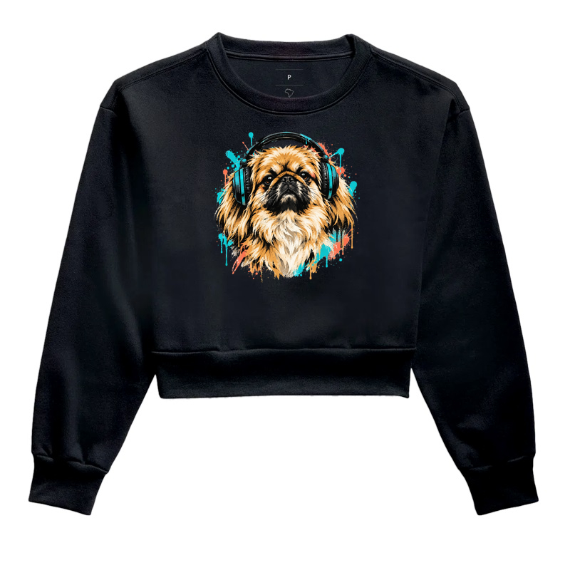 Cachorro Urbano com Fone - Cropped Moletom