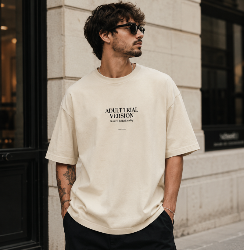 Camiseta Oversized Premium Adult Trial Version – No Plan Club