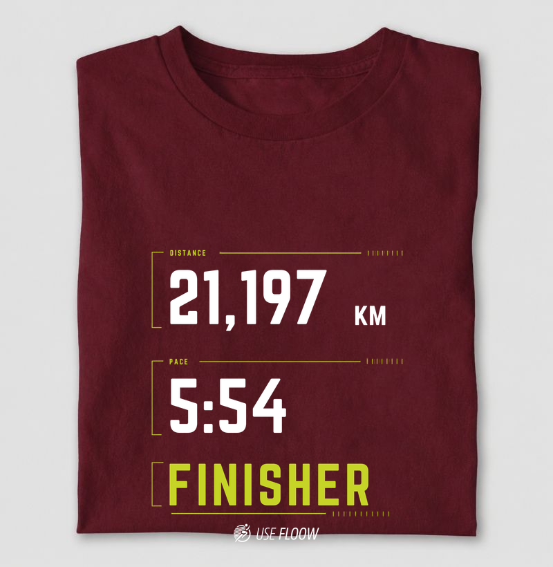Camiseta Meia Maratona - Finisher 21 K Pace 5:54