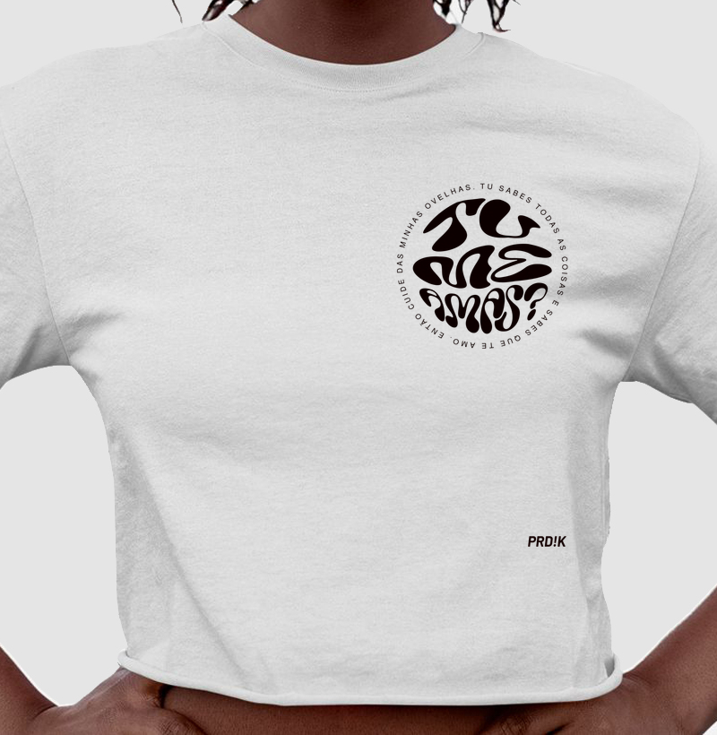 Cropped Algodão com Estampa - Tu Me Amas?