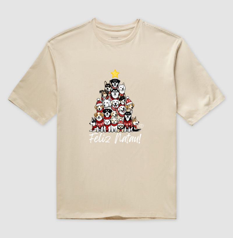 Feliz NatAU Doguinhos - Camiseta Oversized