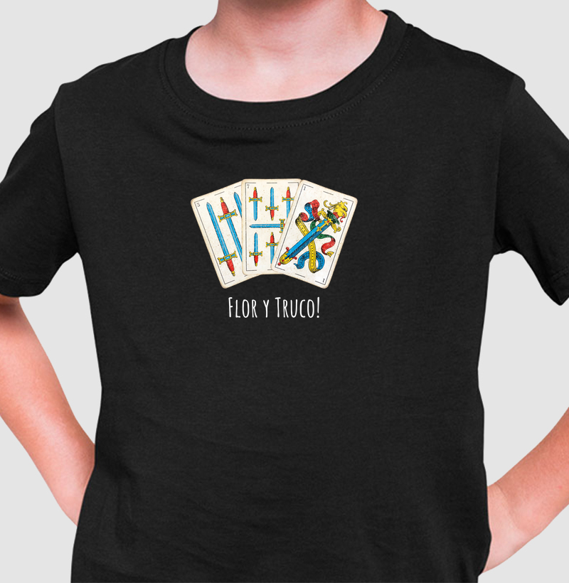 Camiseta flor y truco (Infantil)