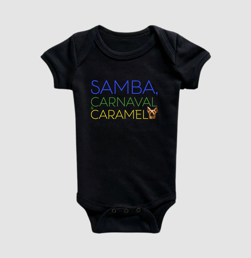 Body Infantil Samba, Carnaval e Caramelo