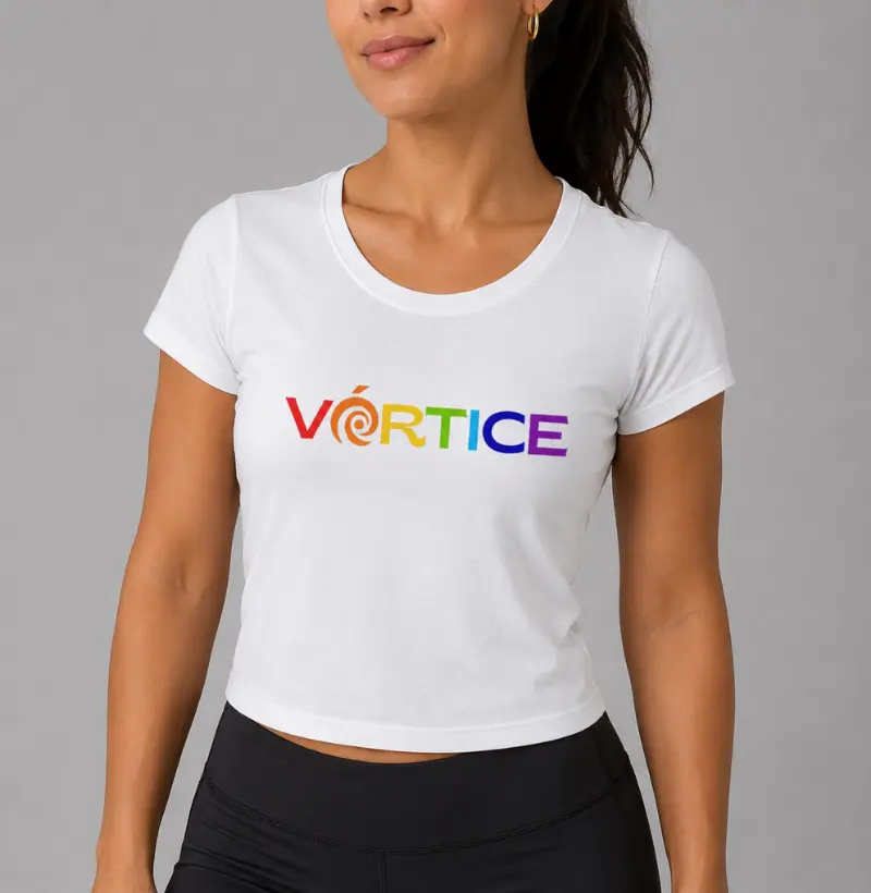 Baby look - Vórtice Arco-Iris
