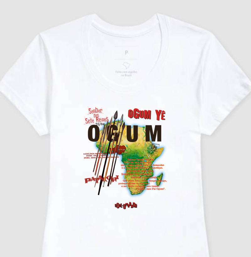 camiseta OGUM oração feminina