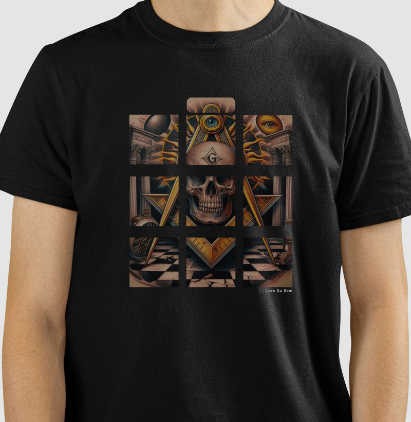 Camiseta maçônica - Skull QDS