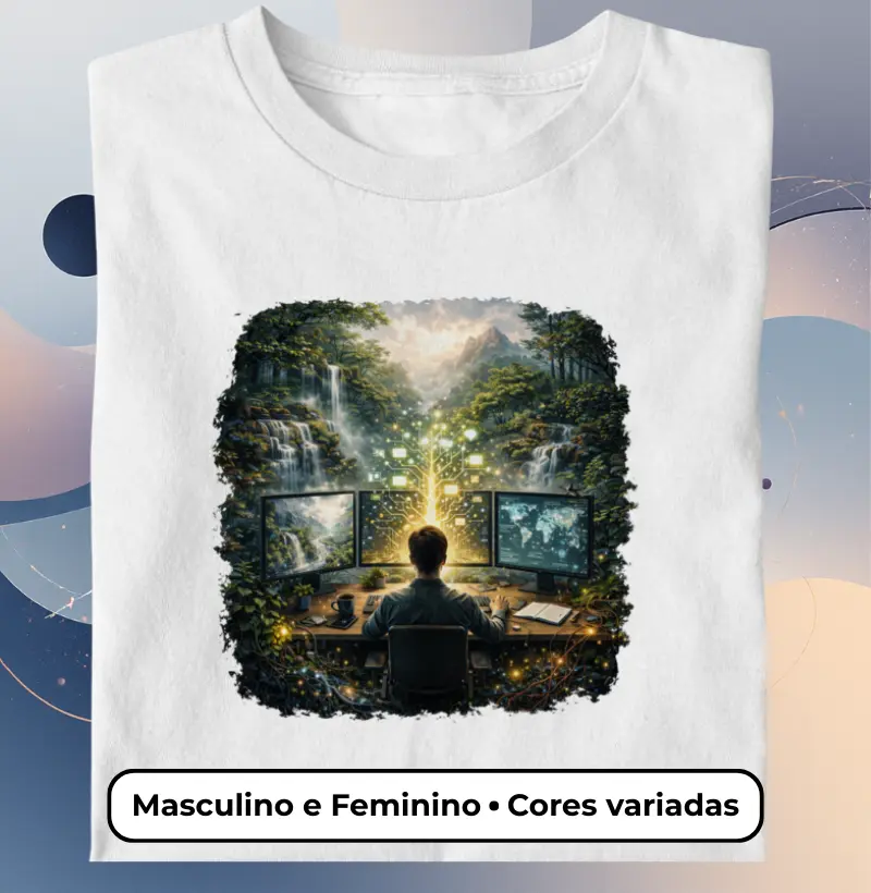 Camiseta "O Estúdio Orgânico: Raízes Digitais".