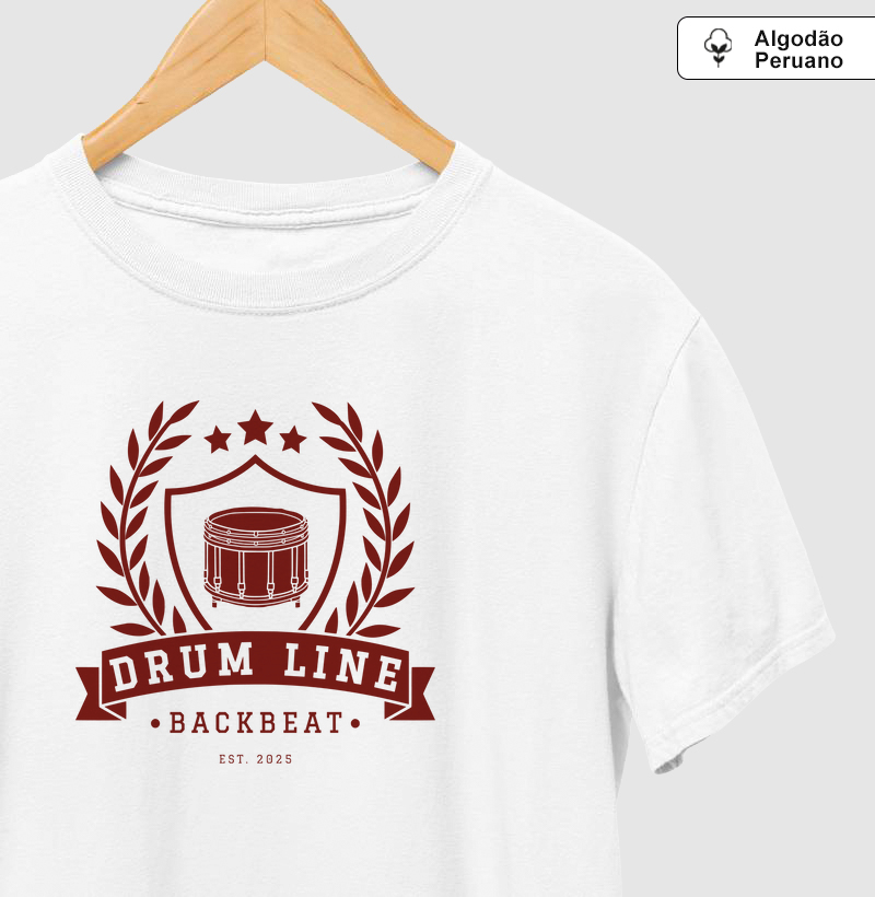 Camiseta Delux Drum Line - Branca (Pima Peruano)