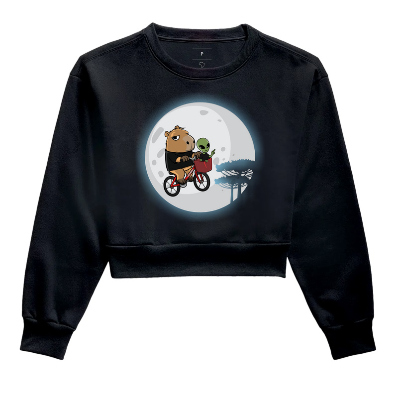 Camiseta Capivara Extraterrestre retro - Cropped Moletom