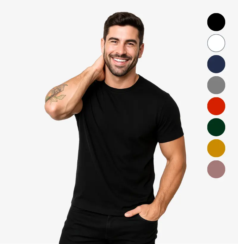 CAMISETA BÁSICA LISA - ALGODÃO