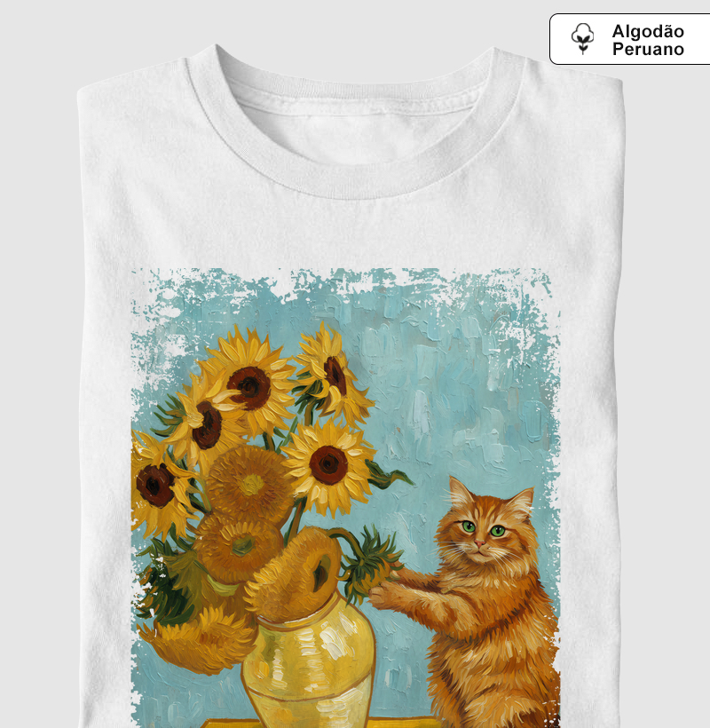 Doze Girassóis e um Gato