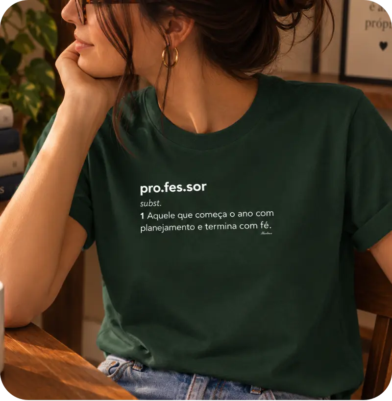 Camiseta Professor — Planejamento e Fé