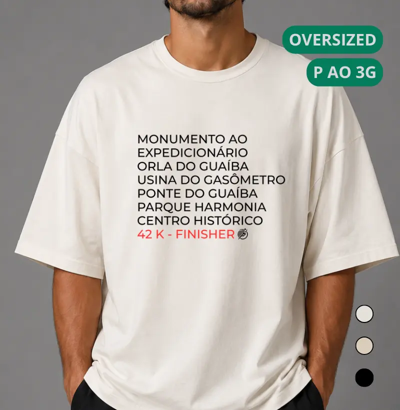 Camiseta Oversized Maratona - Percurso Maratona POA 