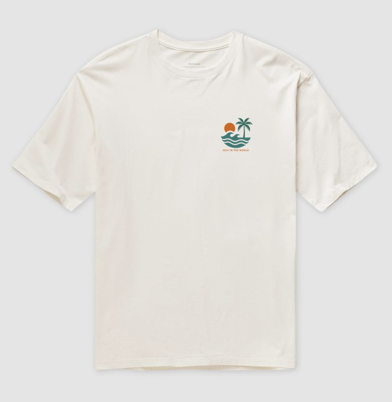 SUN & WAVE SILHOUETTE - Camiseta Oversized