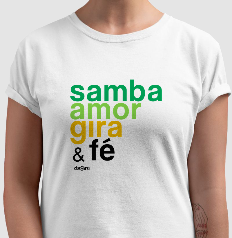 CAMISETA UMBANDA – Samba, amor, Gira e Fé