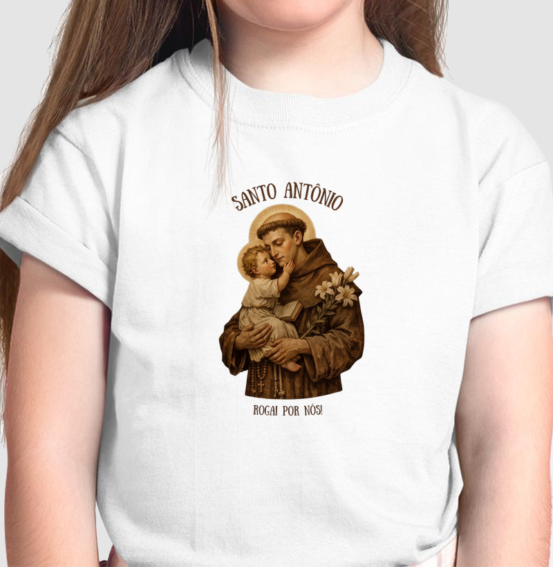 Camiseta Infantil Santo Antônio Rogai Por Nós