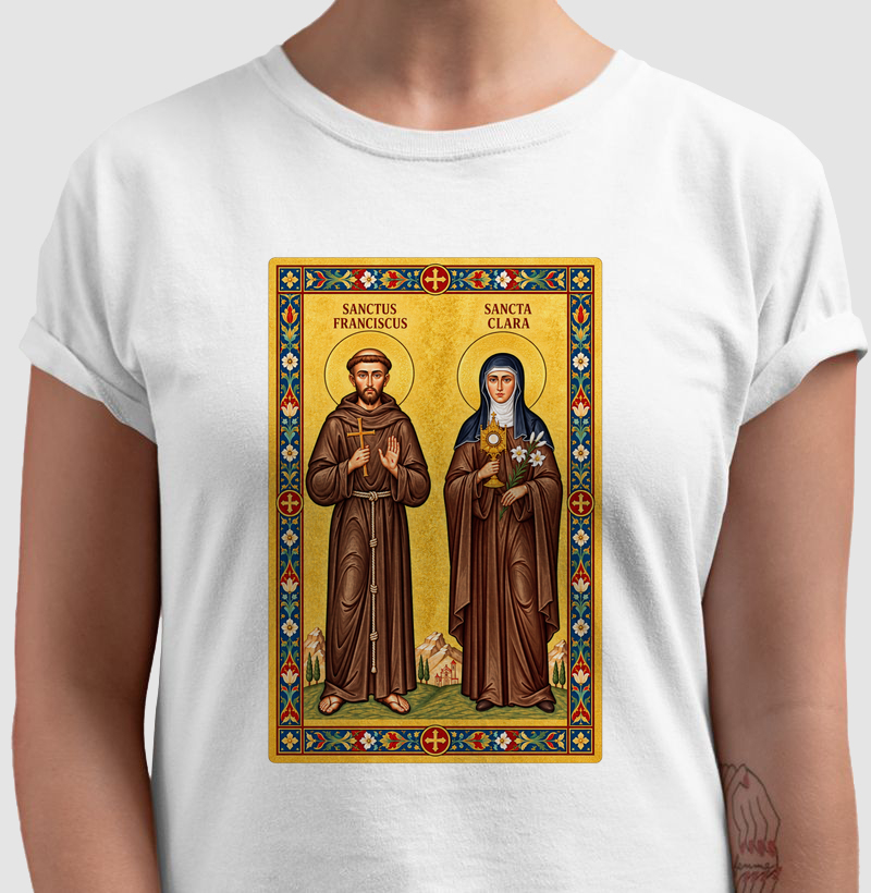 Camiseta São Francisco e Santa Clara de Assis Moldura
