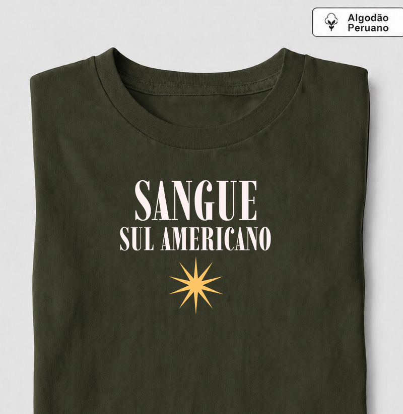 sangue sul-americano - Camiseta Algodão Peruano
