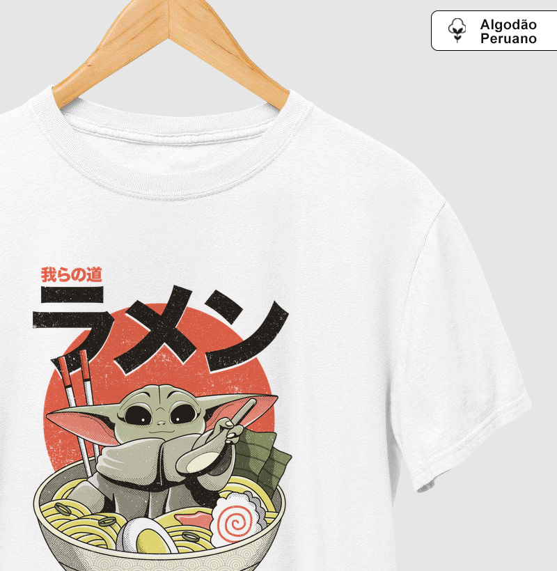 Camiseta Algodão Peruano Ramen Grogu