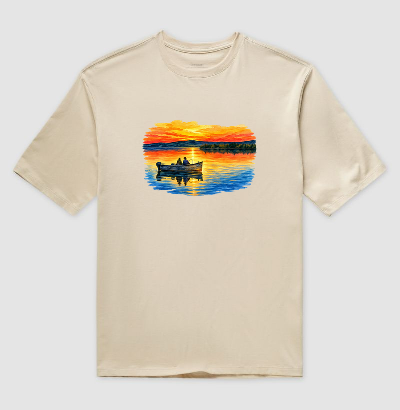 🌅 Onde a Paz Encontra a Pesca - Camiseta Oversized