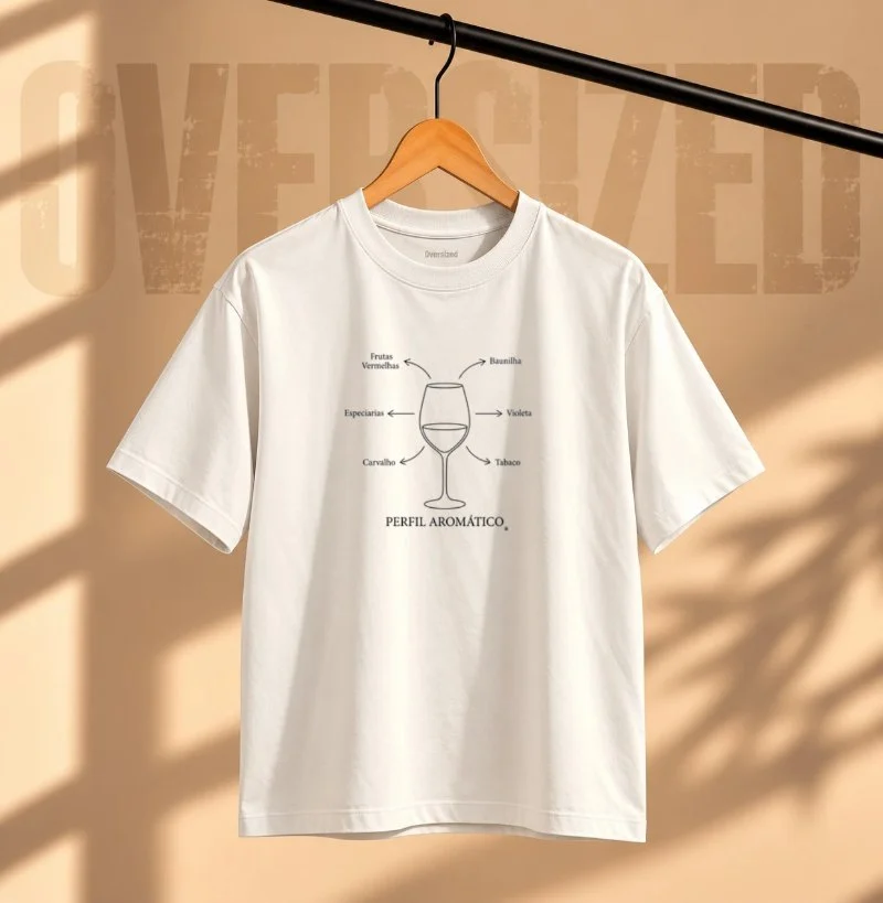  Camiseta Oversized Vinho - Perfil Aromático - Camiseta Oversized