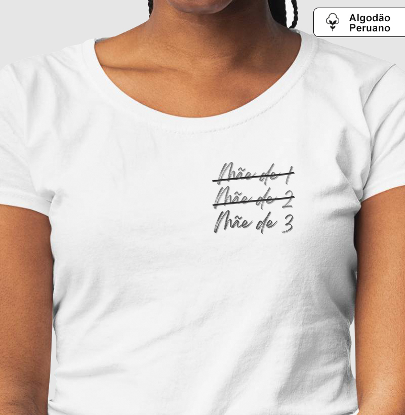 Mãe de 3 Minimalista Algodão Peruano Premium