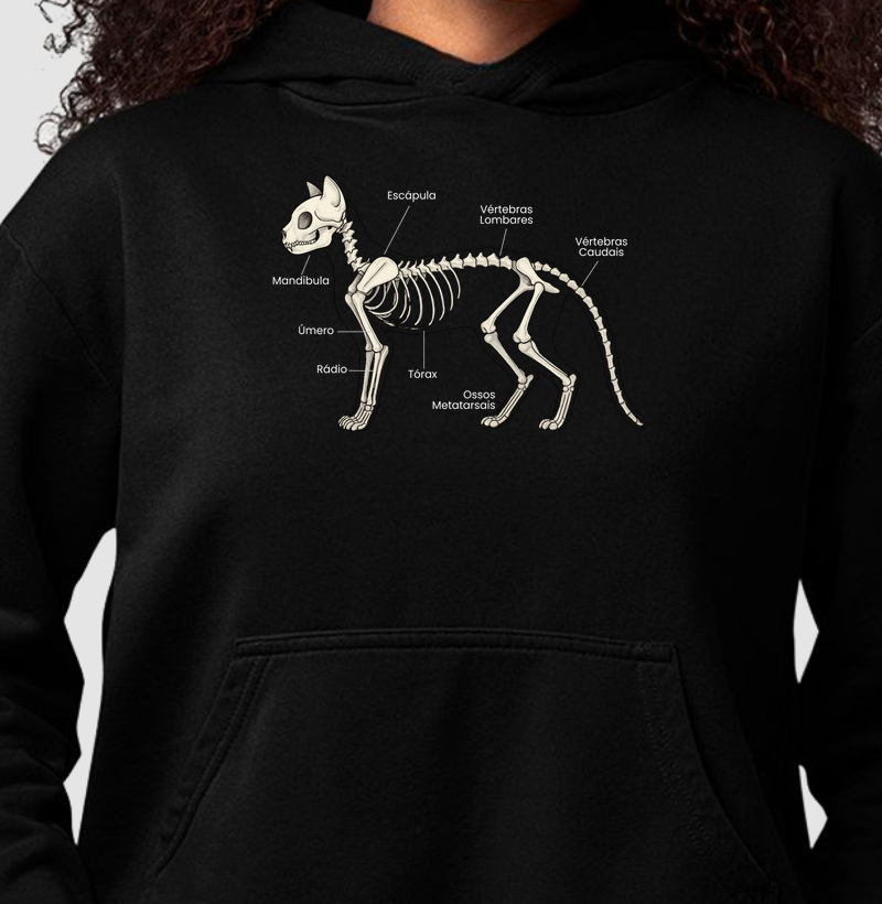 Gatinho Esqueleto (Hoddie Moletom)