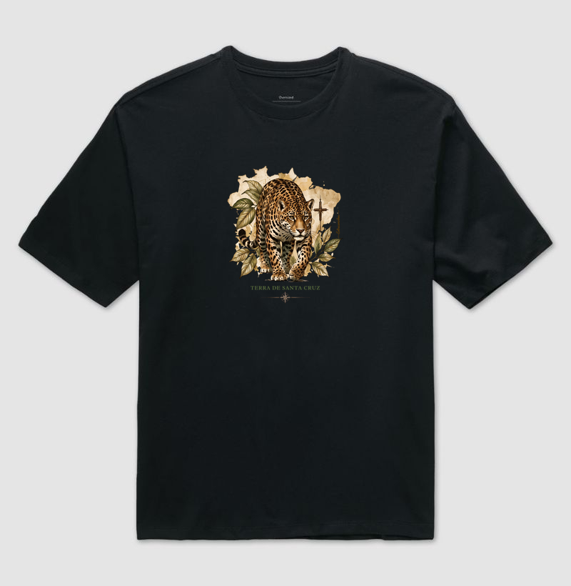 Onça-Pintada Terra de Santa Cruz - Fé, História e Natureza - Camiseta Oversized