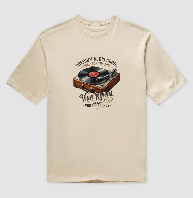 Camiseta Vintage Vinyl Revival – Música para a Alma