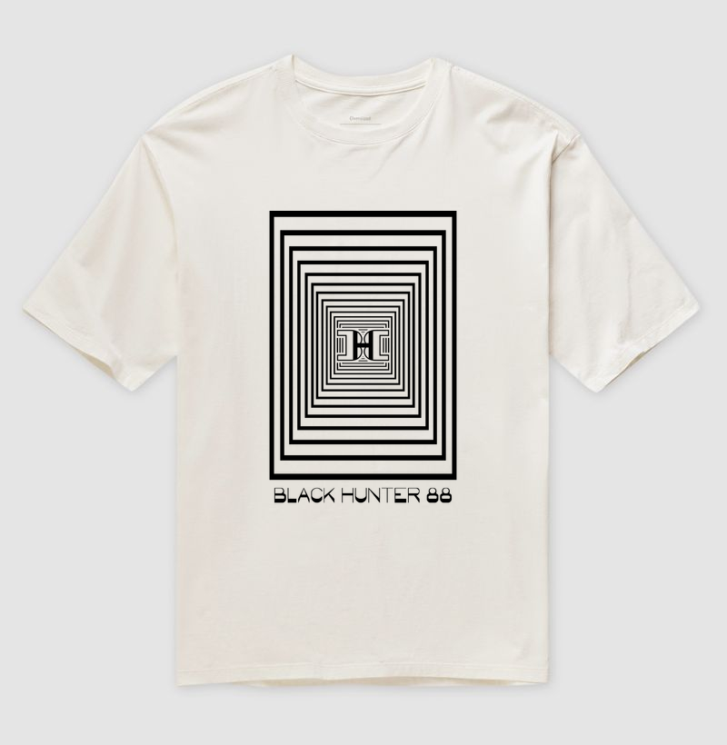 camiseta oversized optical infinity black hunter