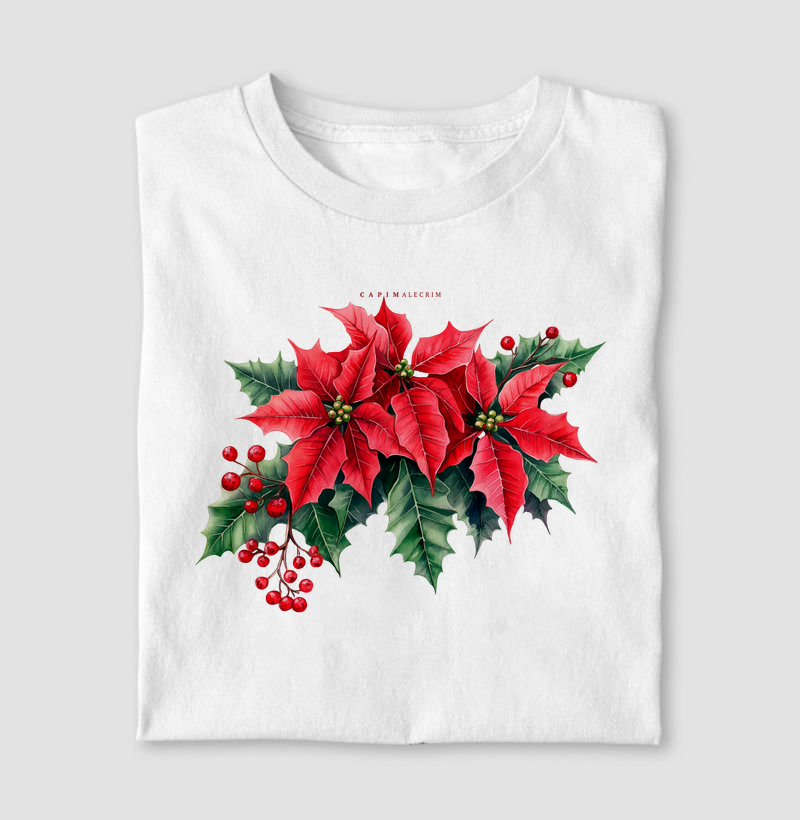 T-shirt Poinsétia - Flor do Natal