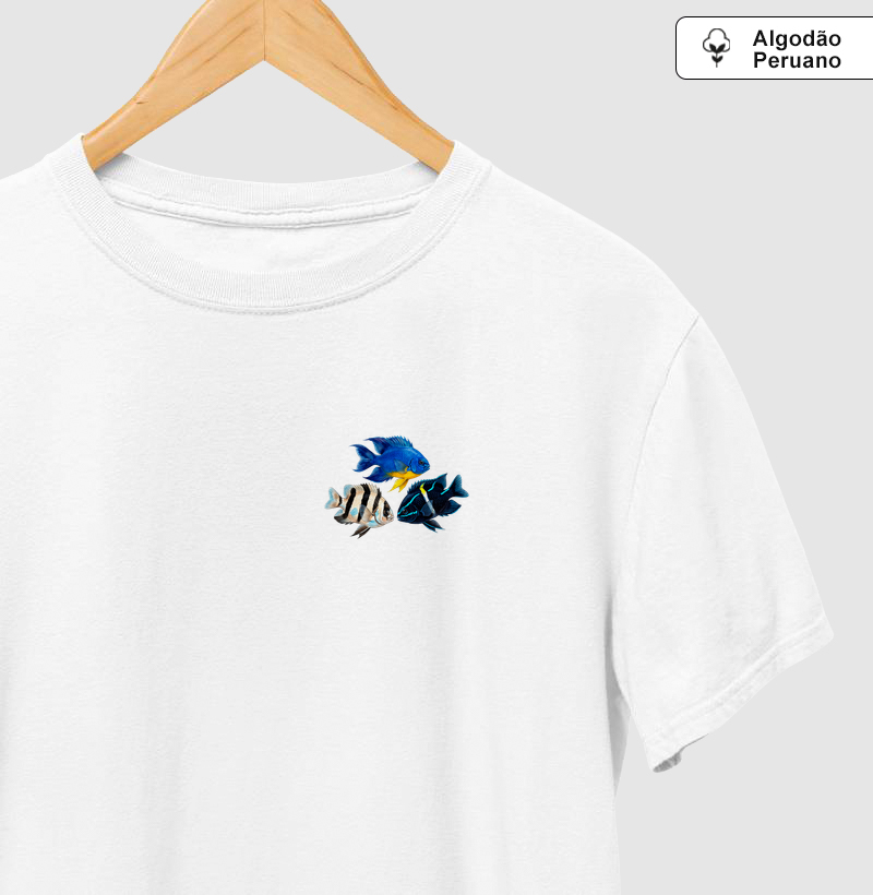 Peixes - Mini - Donzelas - Algodão Peruano - Camiseta Algodão Peruano