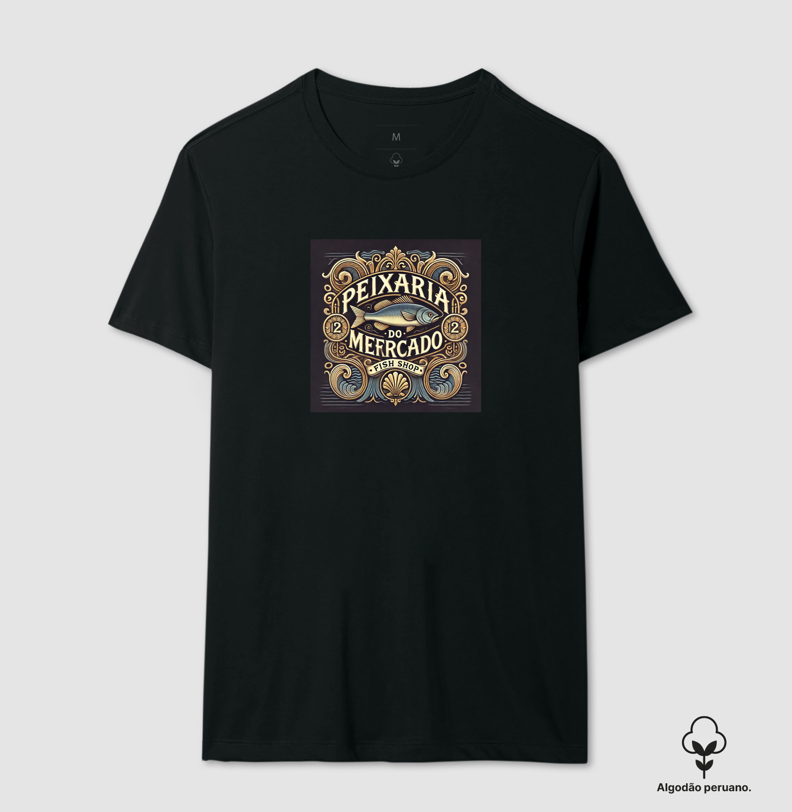 peixaria do mercado - Camiseta Algodão Peruano
