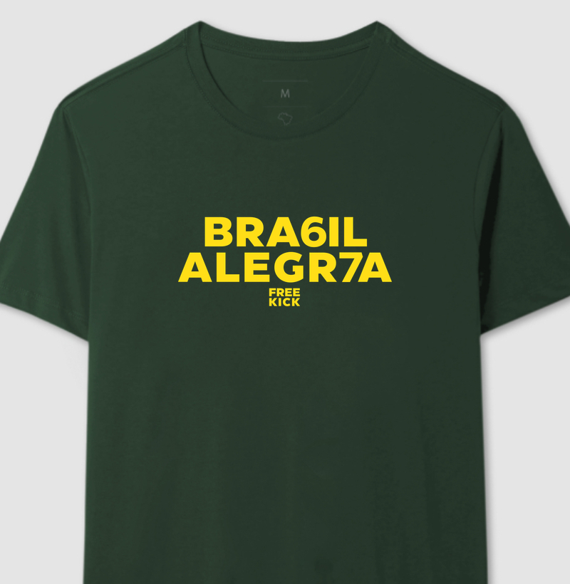 CAMISETA FREE KICK BRA6IL ALEGR7A - Camiseta