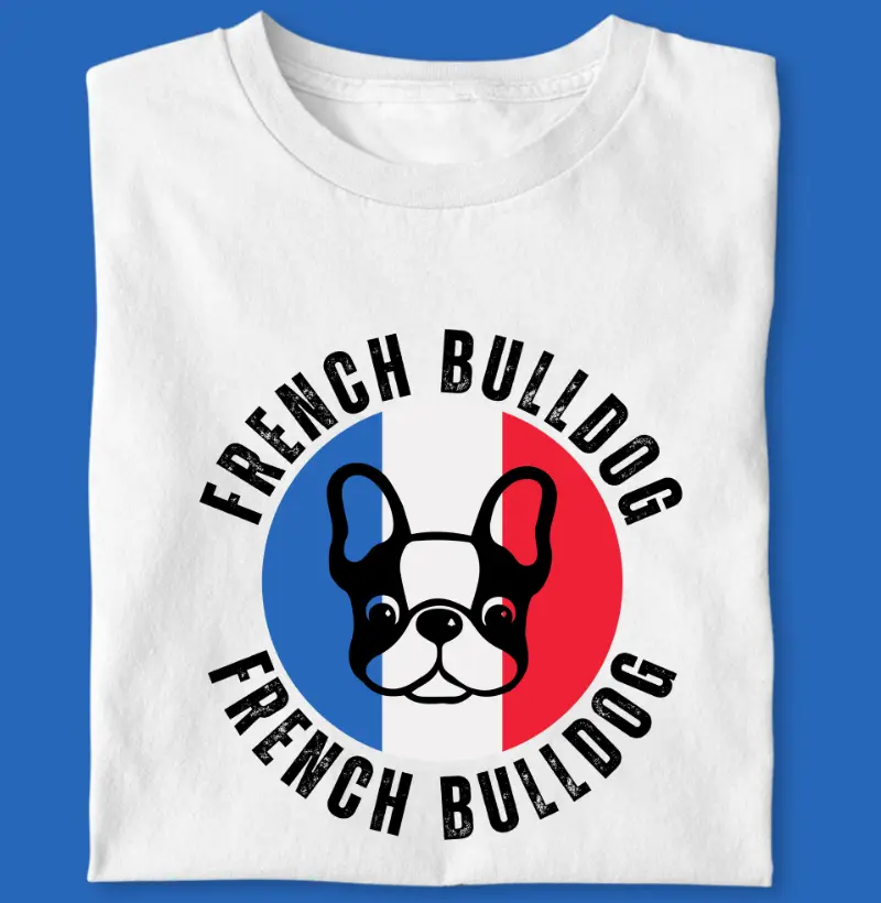 Camiseta Bulldog Frances "Bandeira Francesa"