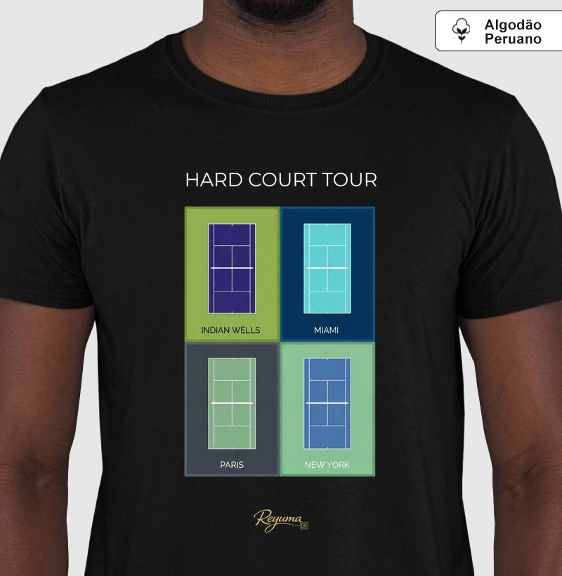 Camiseta Masculina, Feminina e Unissex Tennis “Hard Court” - Algodão Peruano 