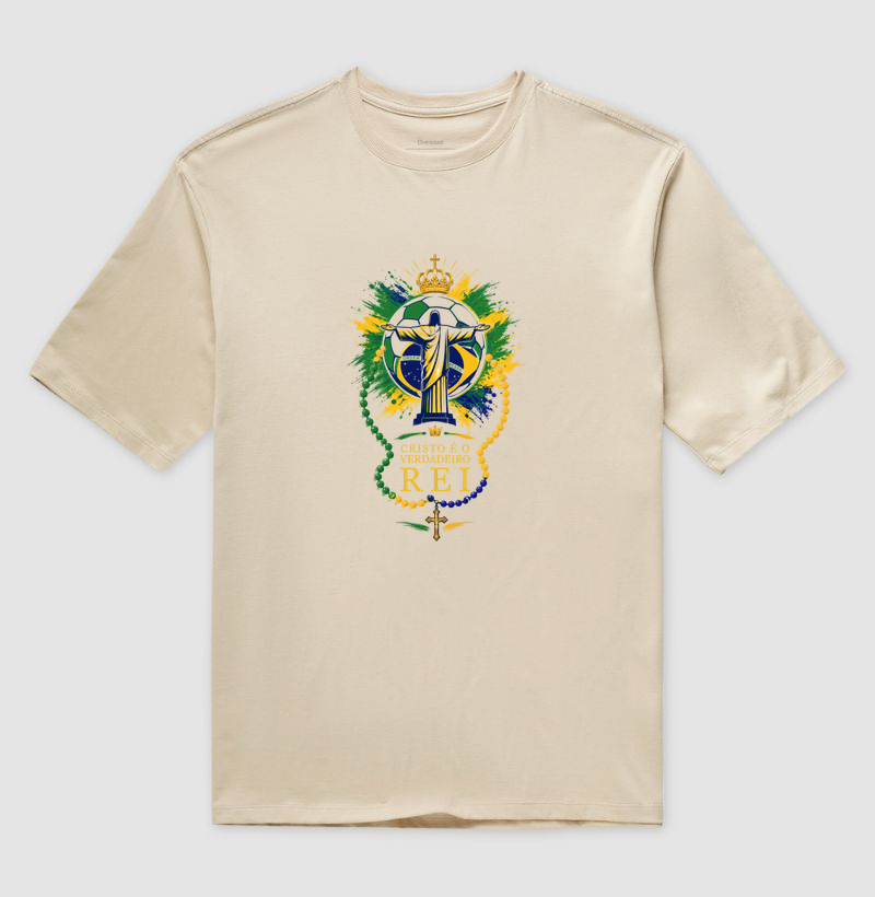 Camiseta Oversized Cristo é o Verdadeiro Rei